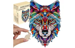 Fából készült puzzle farkas - 170 darab - 38 x 27 cm